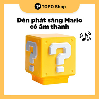  Đèn để bàn đèn ngủ trang trí hình hộp hỏi chấm Mario có âm thanh cổng sạc 