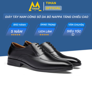 Giày tây da nam kiểu lười chất liệu da bò công sở đẹp trung niên cao cấp bảo hành 5 năm GT80 TIMAN