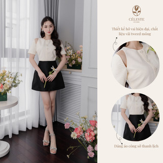 CÉLESTE - Chân Váy Đen Tafta Cather Skirt
