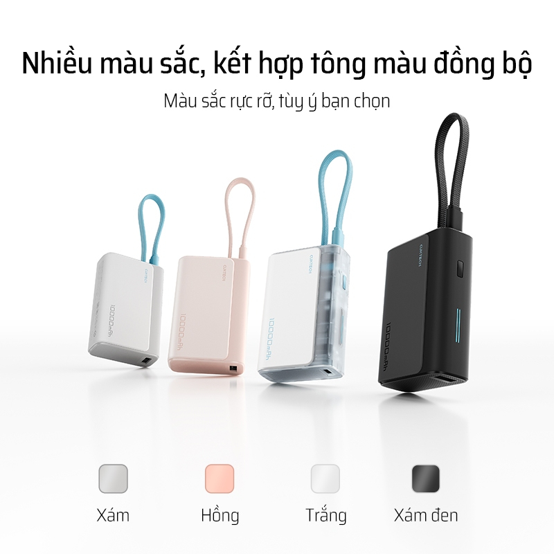 CUKTECH CP133L Sạc Di Động Kèm Cáp | Sạc Nhanh 33W Max | Dung Lượng 10.000mAh | Bảo Hành 18 Tháng LPB100 | BigBuy360 - bigbuy360.vn