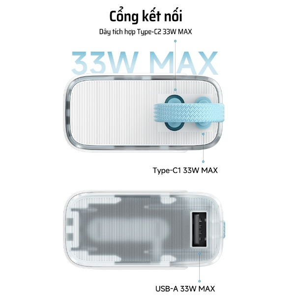 CUKTECH CP133L Sạc Di Động Kèm Cáp | Sạc Nhanh 33W Max | Dung Lượng 10.000mAh | Bảo Hành 18 Tháng LPB100 | BigBuy360 - bigbuy360.vn