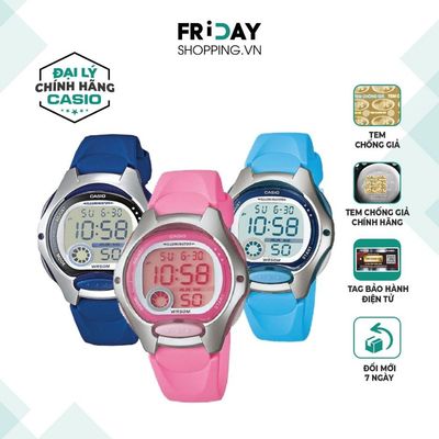 Đồng Hồ Trẻ Em Casio LW-200 Điện Tử Mặt Tròn Dây Cao Su Chính Hãng Chống Nước 5 ATM