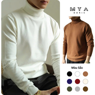  Áo len nam cổ lọ áo len dài tay giữ nhiệt cổ cao ôm vừa Hàn Quốc chất len cao cấp mềm mịn 