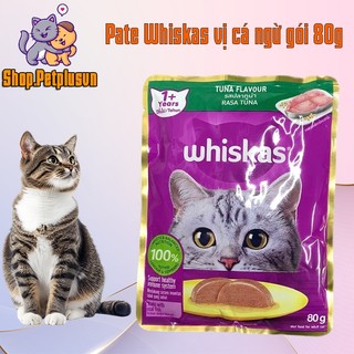 Thức Ăn Cho Mèo Whiskas Vị Cá Ngừ - Pouch Cho Mèo Trên 1 Tuổi (Hộp 10 Gói) - Dinh Dưỡng Thơm Ngon
