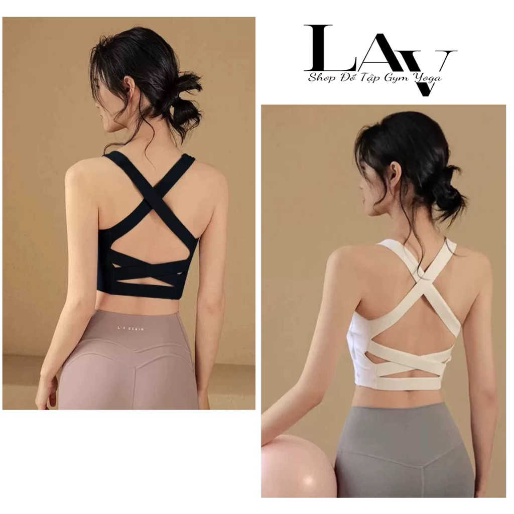 Áo bra tập Gym, Yoga đan lưng hở lưng co giãn chất liệu Lulu cao cấp  - LAV Activewear