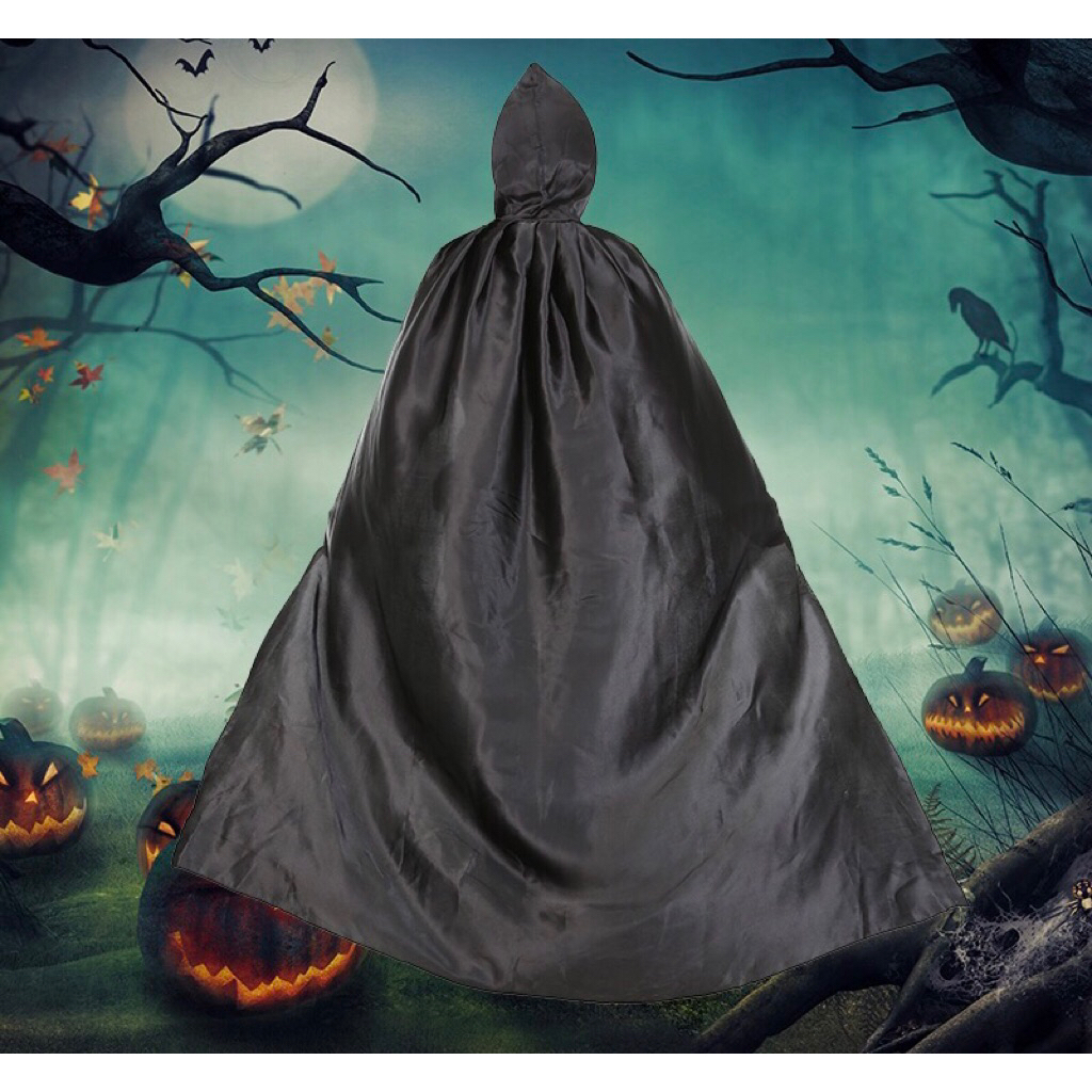 [Mặt nạ kinh dị] Áo choàng đen có mũ hoá trang phù thuỷ, Harry Poter, hoá trang halloween