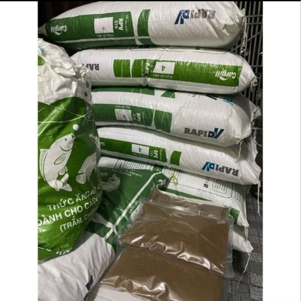 Cám cá 20% 31.5% đạm làm Mồi câu cực nhậy Cargill chuyên trắm, rô, chép lớn