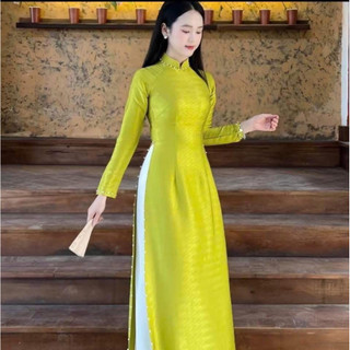 [Lụa Vân Gỗ Đủ Màu] ÁO DÀI LỤA VÂN GỖ ĐỦ TONE MÀU ĐÍNH CƯỜM CỔ ÁO VÀ TÀ SANG TRỌNG TRẺ TRUNG - AD13