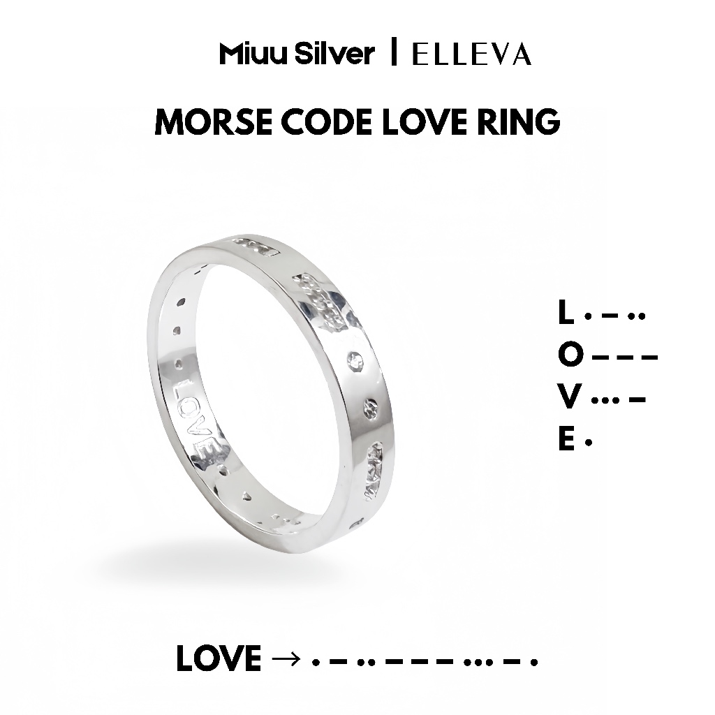[BST NỔI BẬT] Nhẫn bạc xi bạch kim Miuu Silver, nhẫn đôi nam nữ unisex morse code Love Ring