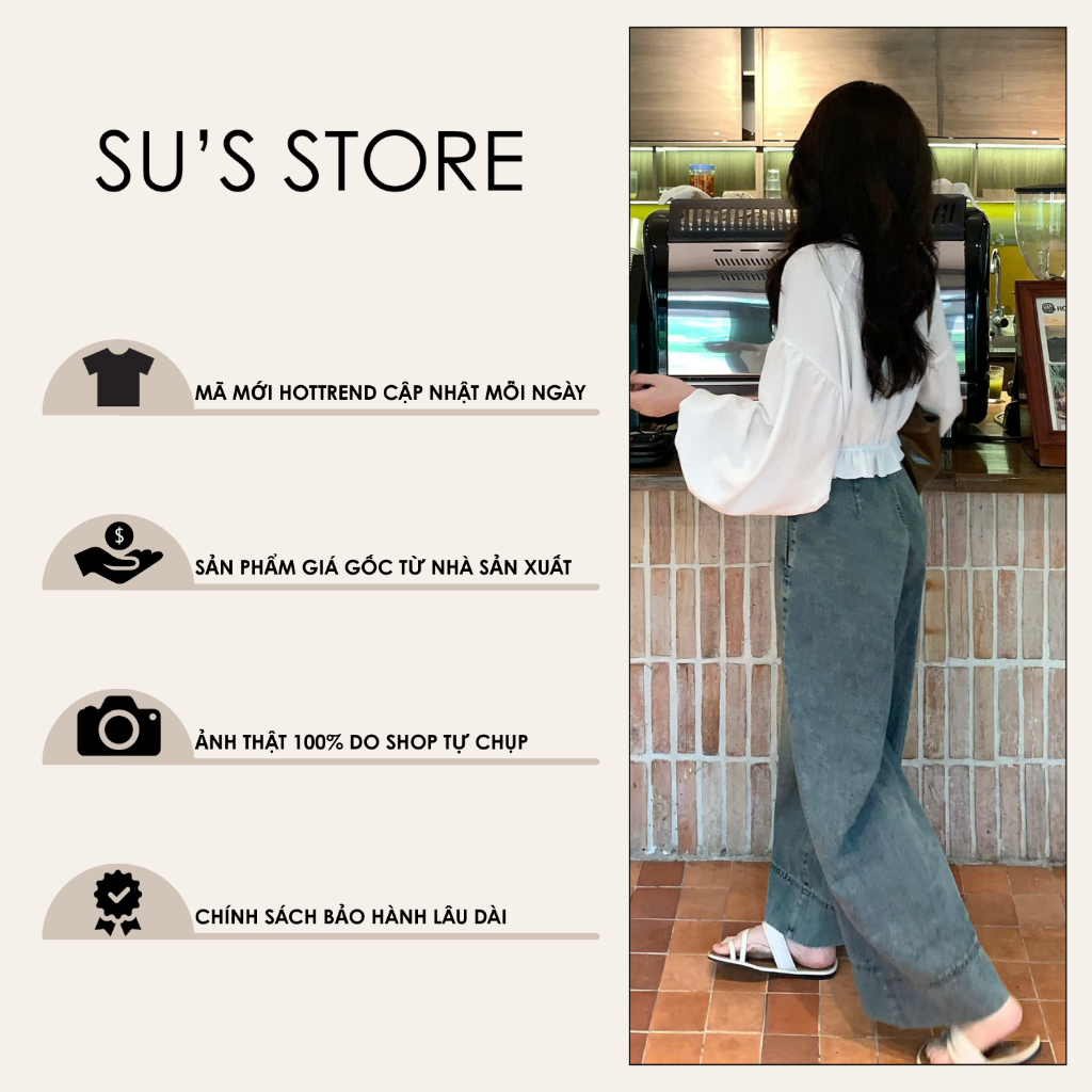Áo Sơ Mi Dáng Croptop Tay Bồng Chun Dưới A3136 Susstore Thời Trang Nữ Bigsize | BigBuy360 - bigbuy360.vn