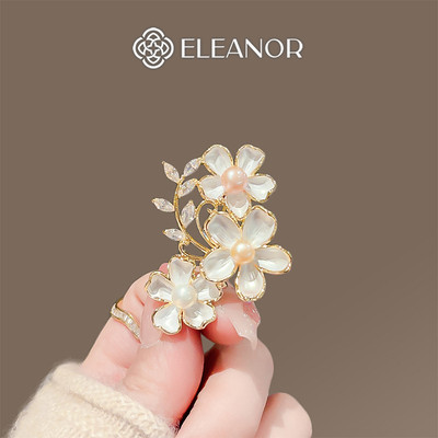Ghim cài áo nam nữ Eleanor Accessories hình hoa đính đá phụ kiện thời trang trâm cài áo 9906