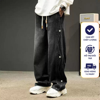 Quần Jean Ống Rộng Quần Bò Nam Dáng Suông Đột Cúc Có Size To Mặc Co Giãn Thoải Mái [BGJ-093]