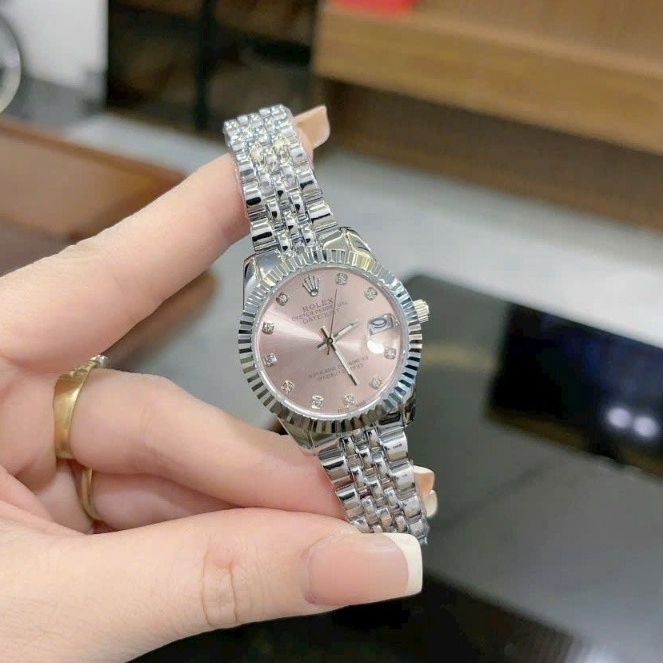 Đồng Hồ Đeo Tay Rolexx Nữ Mặt Băm Nhiều Màu Cao Cấp, Dây Thép Đúc Nguyên Khối Sang Chảnh, Chống Xước