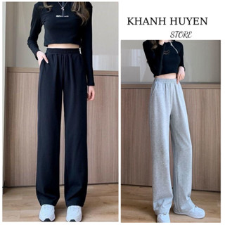  Quần Ống Rộng Nữ Nỉ Dày Dặn Form Suông Dài Ấm Áp Thu Đông KH208 