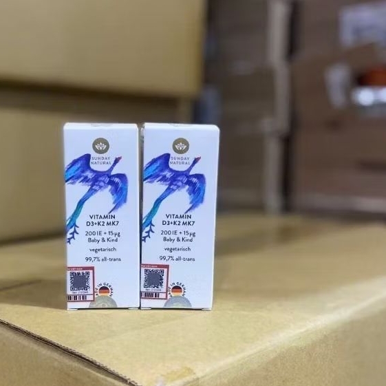 (Mẫu mới có vỏ )Vitamin d3k2 mk7 10ml , cho trẻ từ sơ sinh đến 4 tuổi, hàng Đức