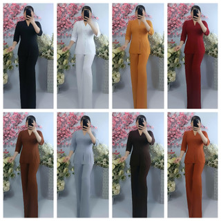 Bộ Bà Lai Tay Lỡ Ống Rộng