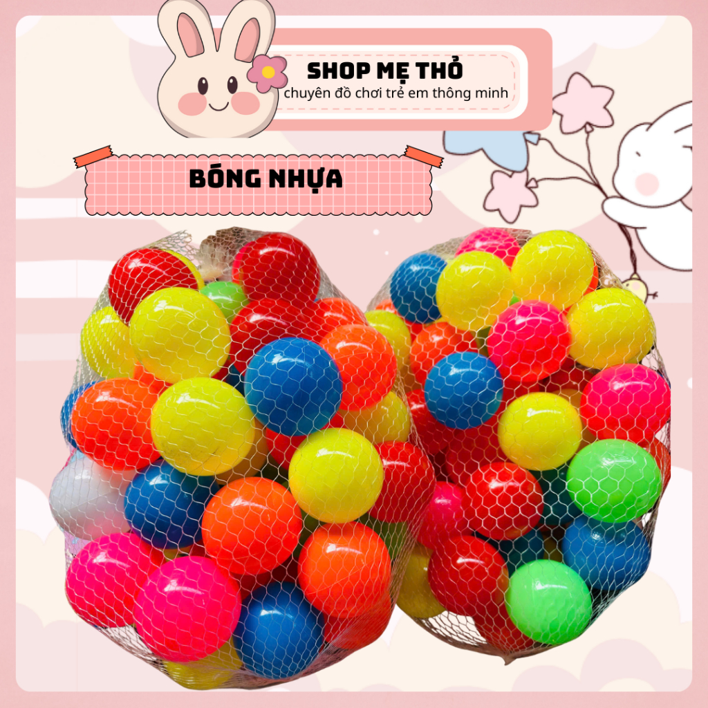 100 quả bóng nhựa việt nam size 5cm đủ màu đẹp cho quây bóng, nhà bóng, bóng nhựa nhà bóng giá rẻ