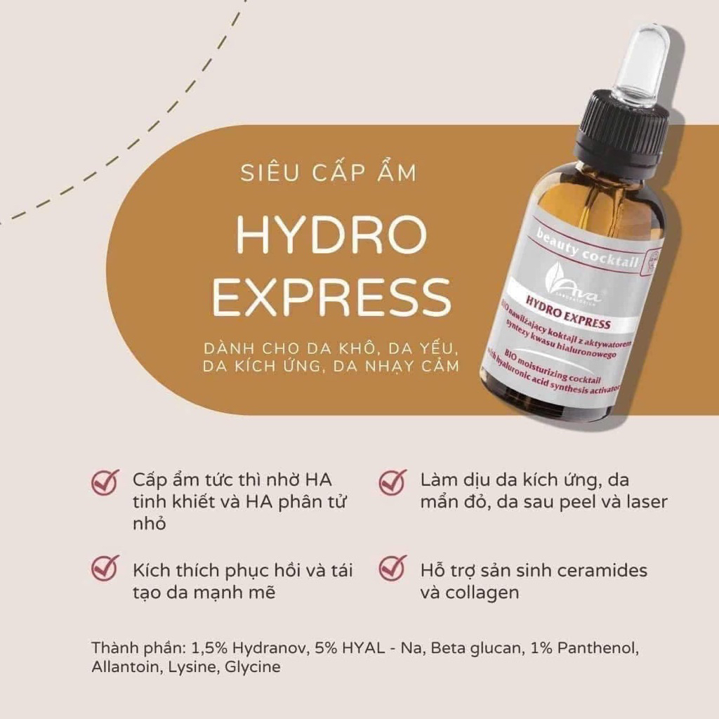 [Chính Hãng ] Tinh chất phục hồi  làm dịu da AVA Hydro Express 30ml Authshopp