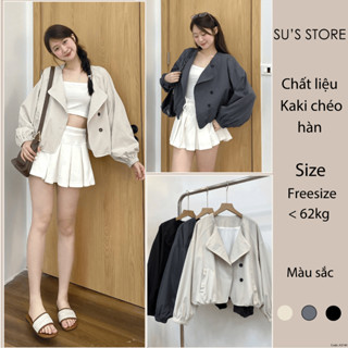 Áo Khoác Kaki Hàn Cổ Bẻ Dáng Bí Túi Hai Bên Có Lót A3144 Susstore Thời Trang Nữ