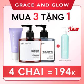 [Mua 3 Tặng 1] Combo 3 In 1 Grace and Glow Sữa Tắm Black Opium 400ml lăn khử mùi 50g Secret Bombshell Shampoo 400ml