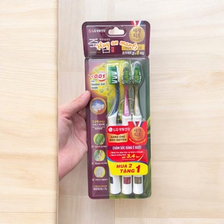 (Vỉ 2+1) Bàn Chải Đánh Răng Bamboo Salt Shirinnee - Bàn chải răng muối tre chăm sóc răng ê buốt và nướu
