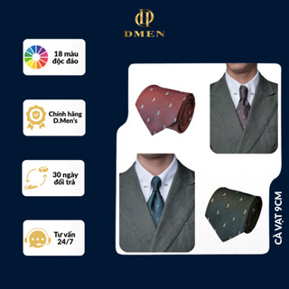   DMEN  Cà Vạt Bản Rộng 9cm Chất Polyester Pha Sợi Kéo Dài Họa Tiết Sang Trọng Lịch Lãm D1 