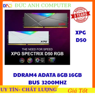 Ram DDR4 Adata 8GB 16GB 3200Mhz XPG Spectrix D50 RGB (AX4U320038G16A-ST50)