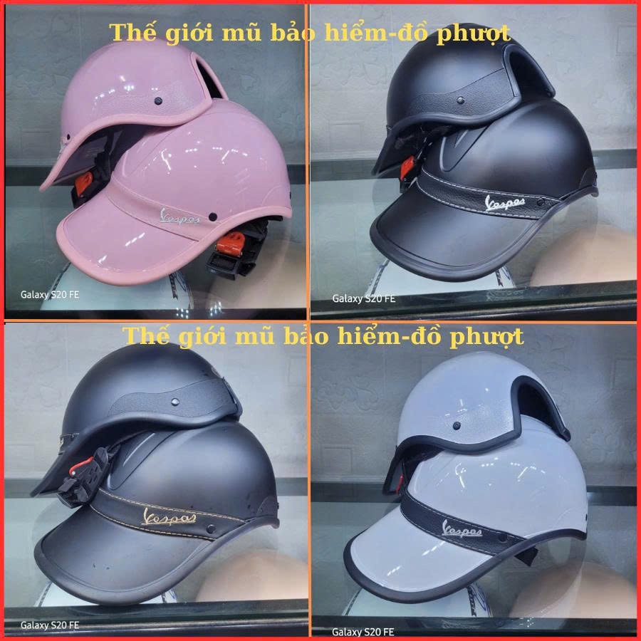 (Giá Tốt' ) Mũ Bảo Hiểm Lưỡi Trai Nam Nữ Vesp , Mũ bảo hiểm nón kết cá tính và sang trọng dành cho c