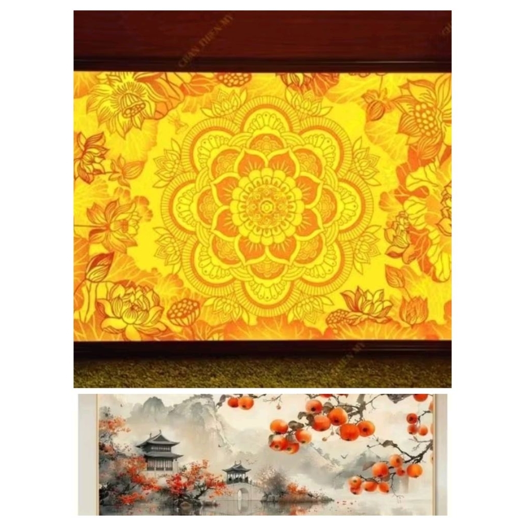 combo 2 tranh vải canvas không khung khổ 90x200 và 60x200cm in theo yêu cầu