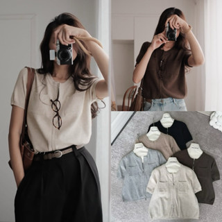 Áo len cộc tay dáng lửng khoá zip 2 chiều hàng QC, áo len nữ