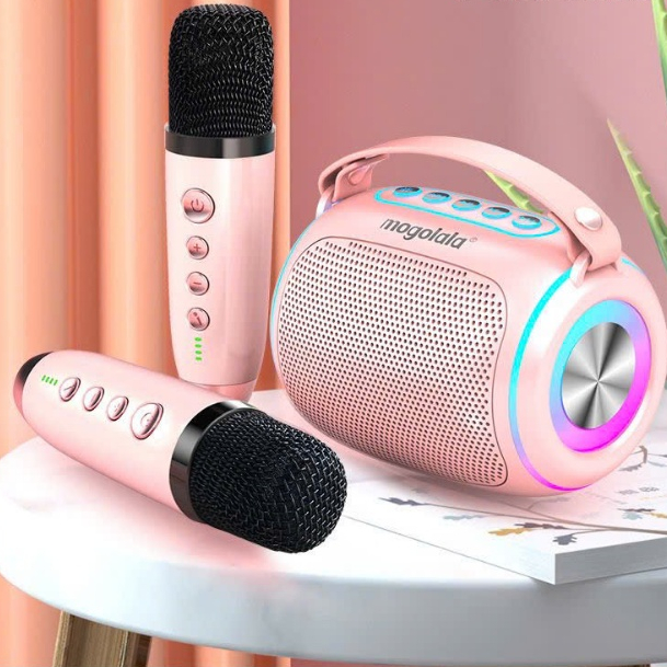 Bộ Loa Mic Hát Karaoke Mini Tiện Dụng Không Dây Bluetooth, USB Có Chức Năng Đổi Giọng Loa To