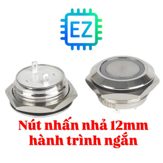  Nút nhấn nhả 12mm hành trình ngắn thép không gỉ chống nước 