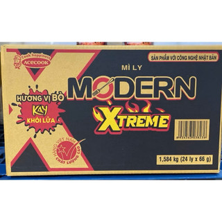    Thùng 24 ly  Mì Modern Xtreme Vị Bò Kay Khói Lửa 66g 