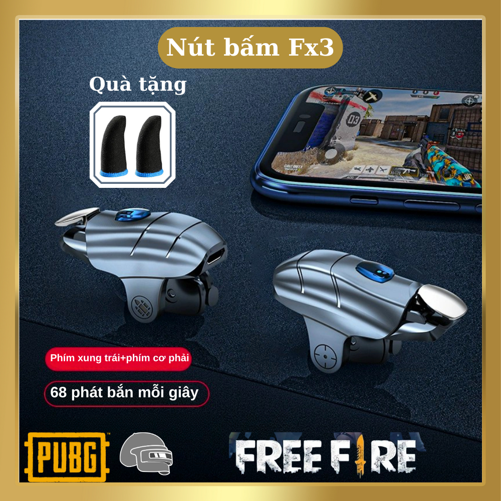 Nút bấm chơi game FX3 Auto Tap 32 Nhịp/s - Bắn Free Fire, PUBG Mobile 4 ngón - Cực nhạy, Cực bền