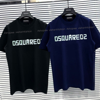  Áo thun chữ DSQ tráng gương nam nữ cộc tay áo cộc tay Dsq tráng gương mẫu mới nhất hotrend boy phố 