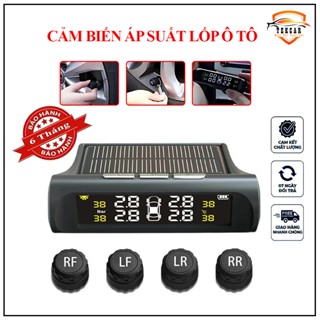 Cảm biến áp suất lốp ô tô xe hơi TPMS màn hình LCD gắn ngoài cao cấp, Pin sạc +mặt trời, tuổi thọ 5 năm, Đo áp suất lốp