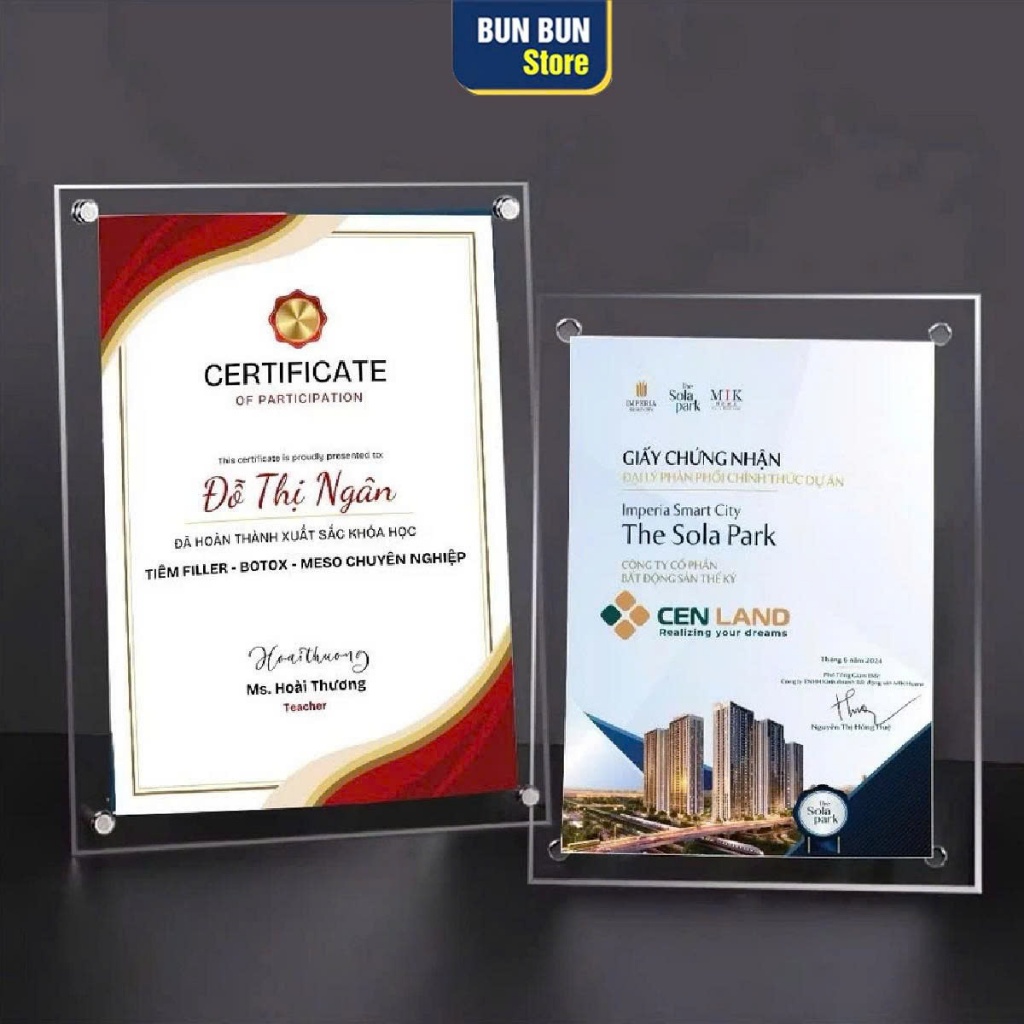 Khung ảnh mica trong suốt, khung bằng khen A4, A5 bằng mica trong suốt