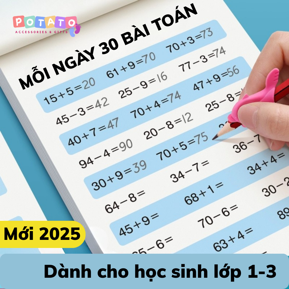 Sách Phép Tính Cơ Bản Cho Bé Tiền Tiểu Học-Lớp 1-Phép Tính Cộng Trừ-Tặng Kèm Bút Chì