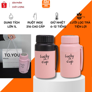 Bình Nước Giữ Nhiệt Luky, Bình Giữ Nhiệt 1 lít Cao Cấp Có Màng Lọc Đa Năng,Bình Giữ Nhiệt An Toàn Sức Khỏe Người Dùng HM