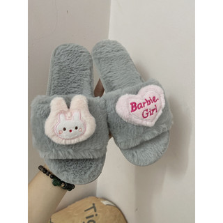 Dép lông nữ NGATODER 4 màu đi trong nhà gắn babi gơn đang yêu cute