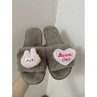 Dép lông nữ NGATODER 4 màu đi trong nhà gắn babi gơn đang yêu cute