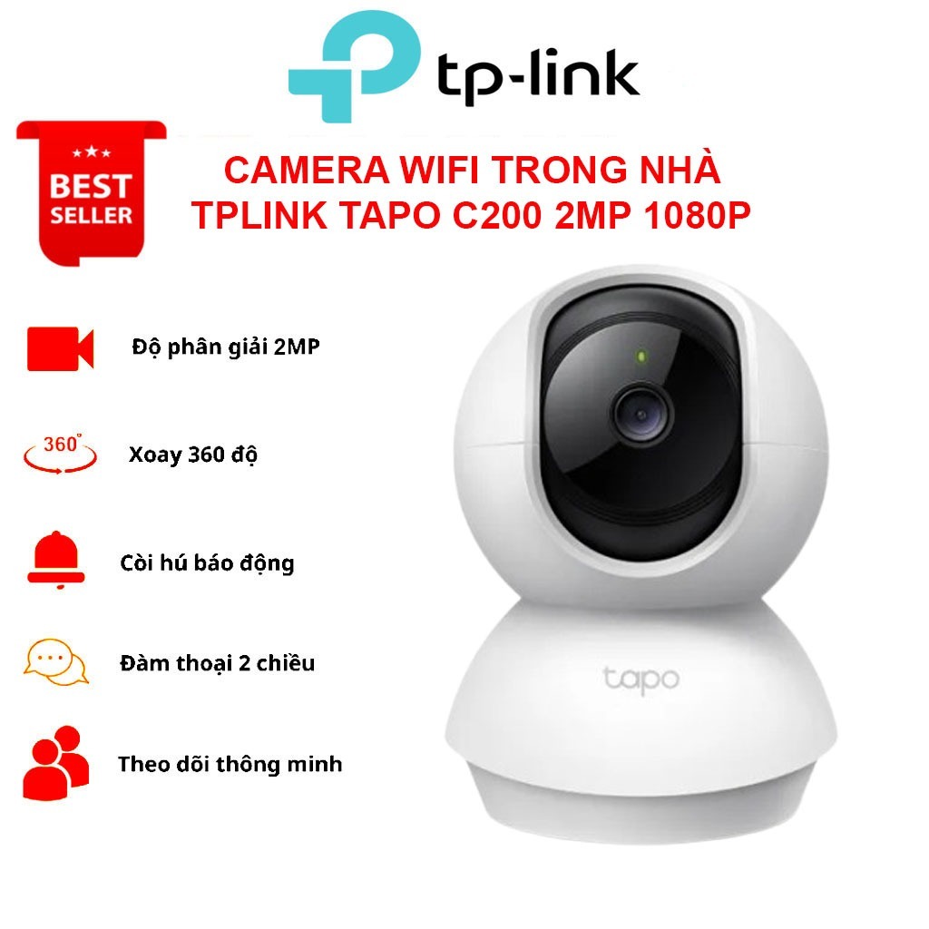 Camera Wifi TPLINK Trong Nhà TAPO C200 / C202 C212 / C222 / C100 Quay Quét 360 độ, Đàm Thoại 2 Chiều