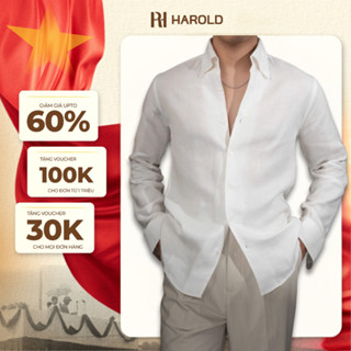 Áo Sơ Mi Nam Dài Tay Harold Chất Liệu Linen Cổ Button Down Ẩn Form Rộng, Thoáng Mát, Thấm Hút Mồ Hôi Cao Cấp