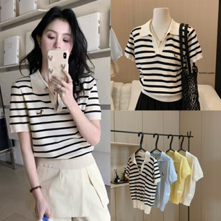 LEMONA x WGWE - Áo Polo Len Mongtoghi Thêu Cún Phối Màu W6503#