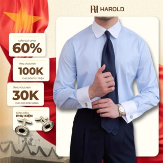 Áo Sơ Mi Nam Tay Dài Cao Cấp Harold Winchester (Tặng Kèm Cufflinks) Chất Liệu Cotton Thoáng Mát, Chống Nhăn, Đứng Form