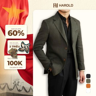 Áo Blazer Nam Cao Cấp Harold Havana Linen 1 Hàng Khuy - Áo Vest Thiết Kế Sang Trọng, Vải Thoáng Mát.