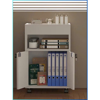 Tủ văn phòng có khóa, tủ đựng hồ sơ tài liệu gỗ MDF, bánh xe di chuyển để dưới gầm bàn - Homie Decor