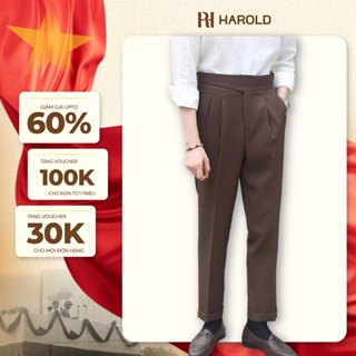 Quần Âu Nam Cạp Cao Ống Suông Cao Cấp Harold Gurkha Season 5 Vải Nhung Tăm - Quần Tây Vải Mềm Mịn Thoáng Mát, Co Giãn Ch