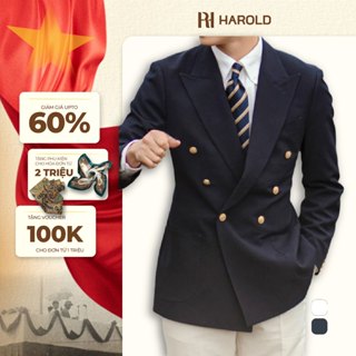 Áo Blazer Nam Cao Cấp Harold Roma Seersucker 6x1 - Áo Vest 2 Hàng Khuy Thiết Kế Sang Trọng Vải Thoáng Mát