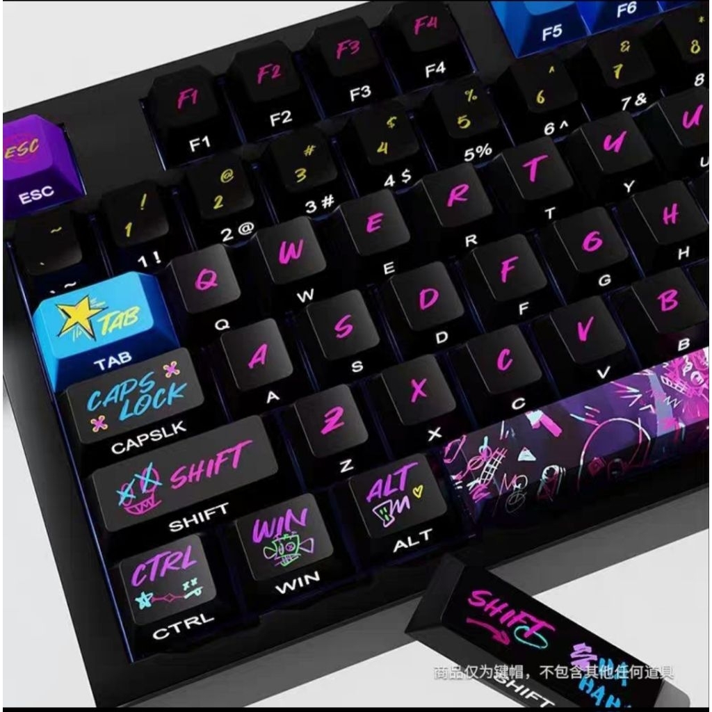 Keycap LOL Jinx phong cách Gravity sắc màu siêu ngầu cho bàn phím | BigBuy360 - bigbuy360.vn